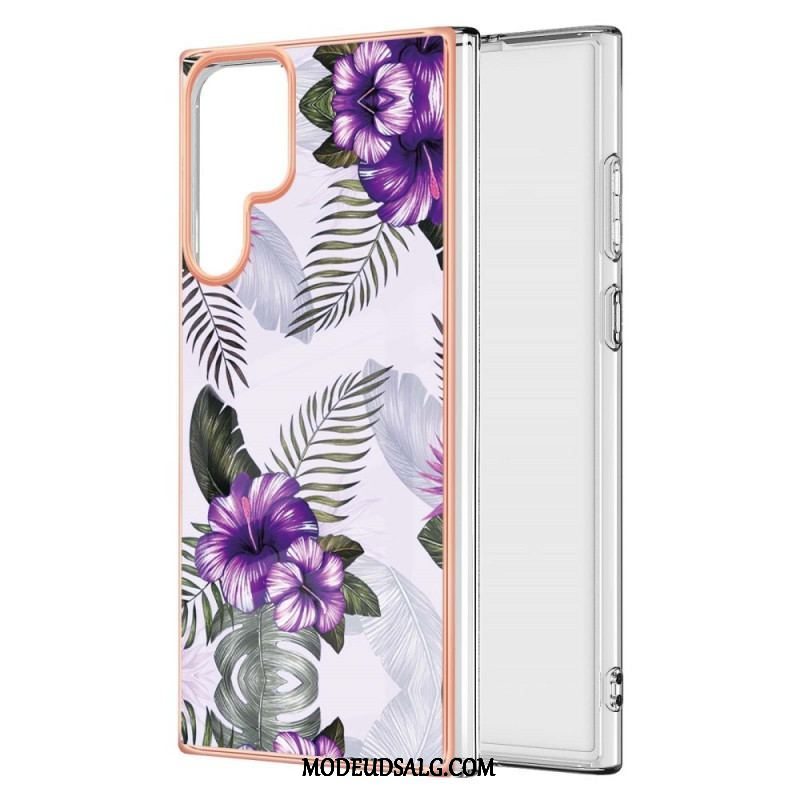 Cover Samsung Galaxy S22 Ultra 5G Marmoreret Blomster