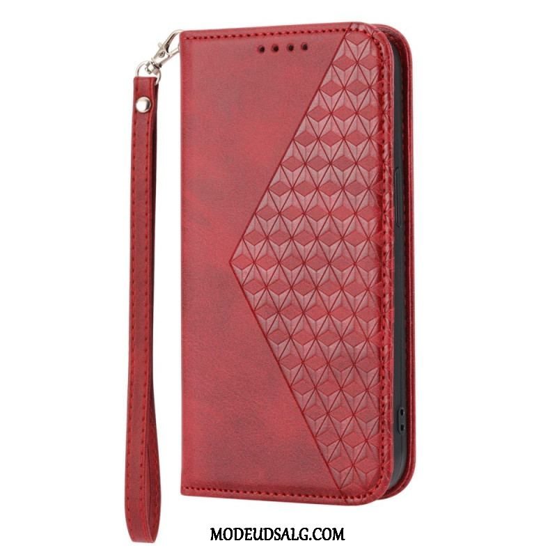 Cover Samsung Galaxy S23 5G Med Snor Flip Cover 3d Mønster Strappy