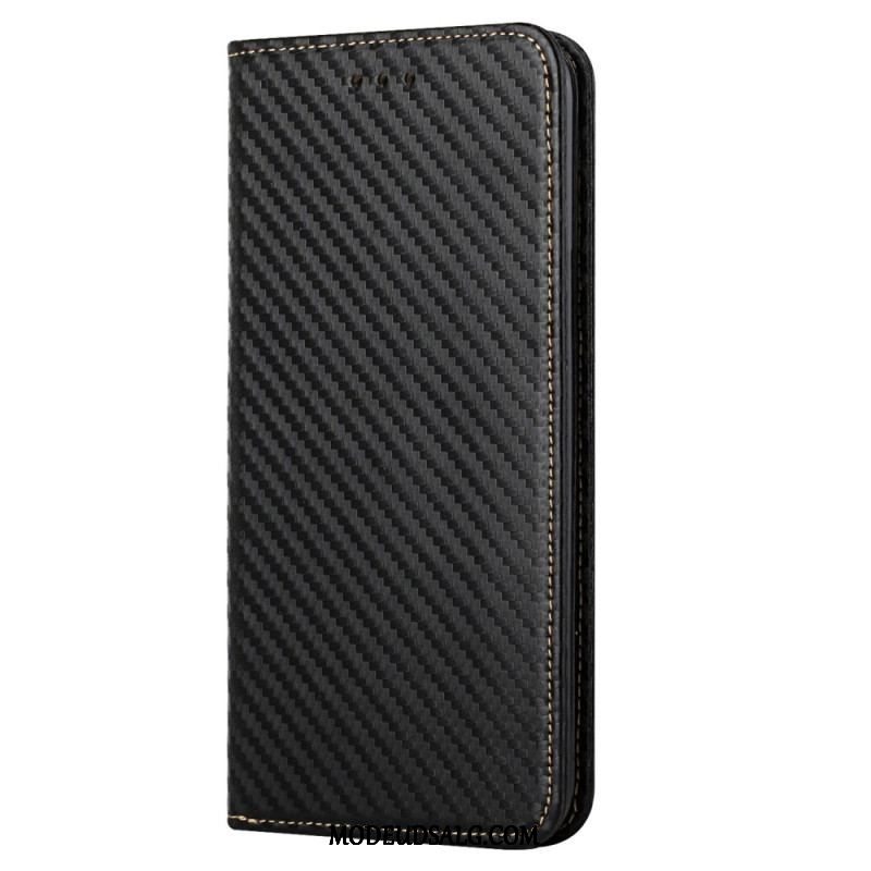 Cover Samsung Galaxy S23 5G Med Snor Flip Cover Strappy Carbon Fiber Style