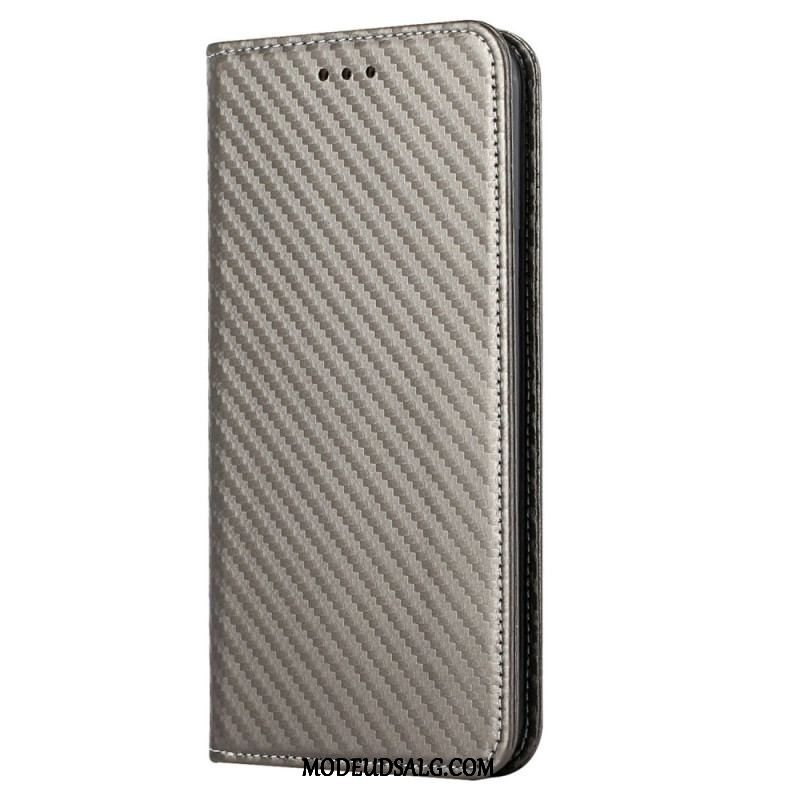 Cover Samsung Galaxy S23 5G Med Snor Flip Cover Strappy Carbon Fiber Style