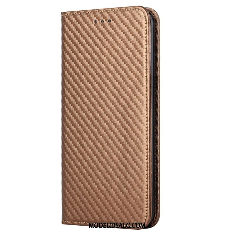 Cover Samsung Galaxy S23 5G Med Snor Flip Cover Strappy Carbon Fiber Style