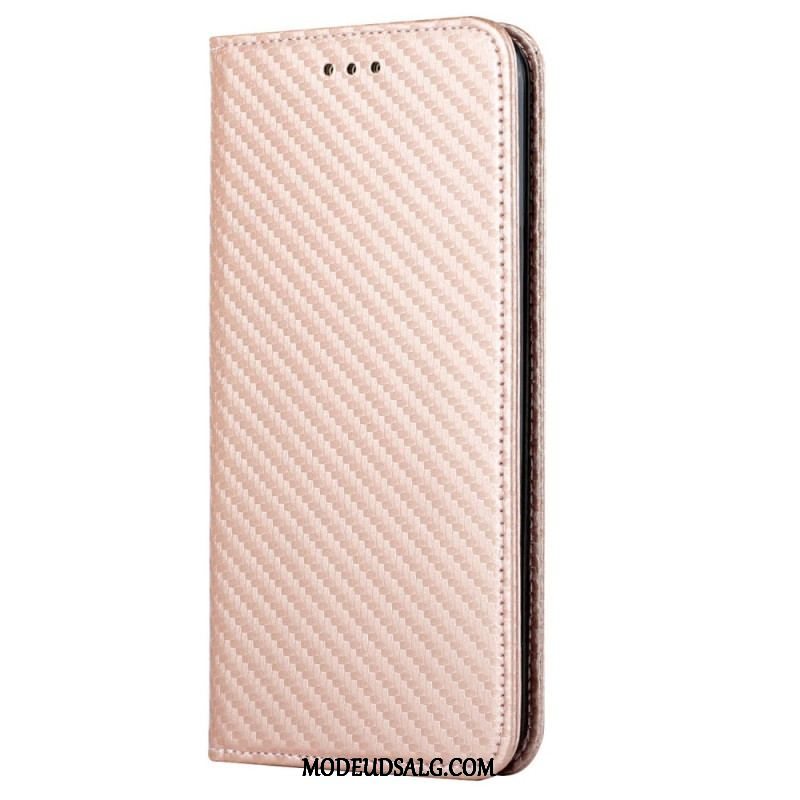 Cover Samsung Galaxy S23 5G Med Snor Flip Cover Strappy Carbon Fiber Style