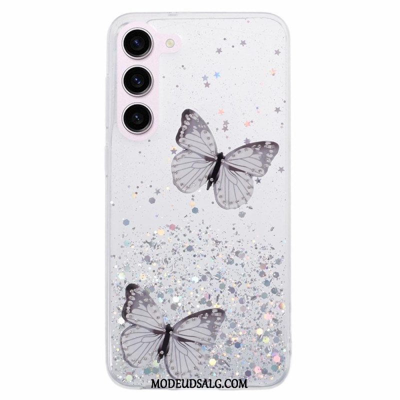 Cover Samsung Galaxy S24 5g Telefon Etui Glitter Sommerfugle