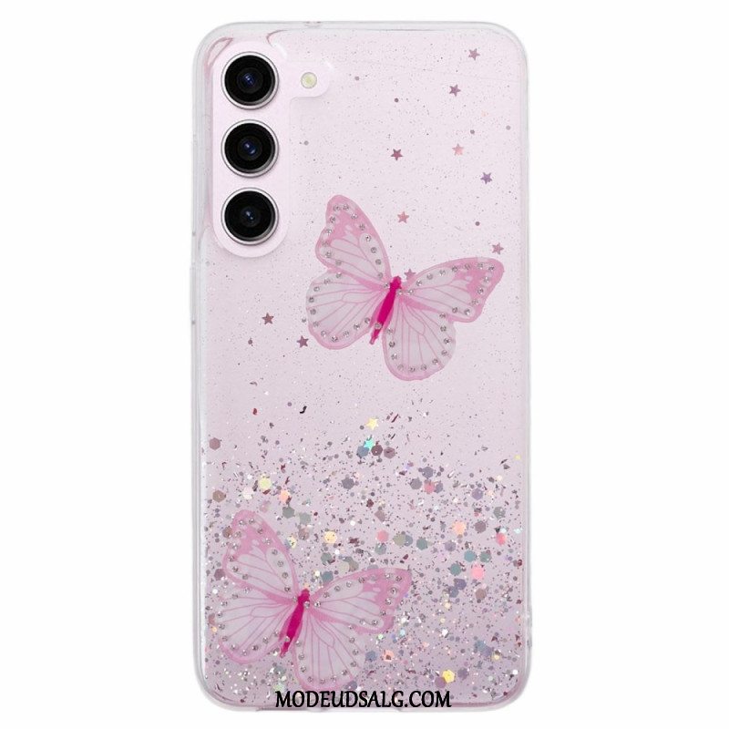 Cover Samsung Galaxy S24 5g Telefon Etui Glitter Sommerfugle