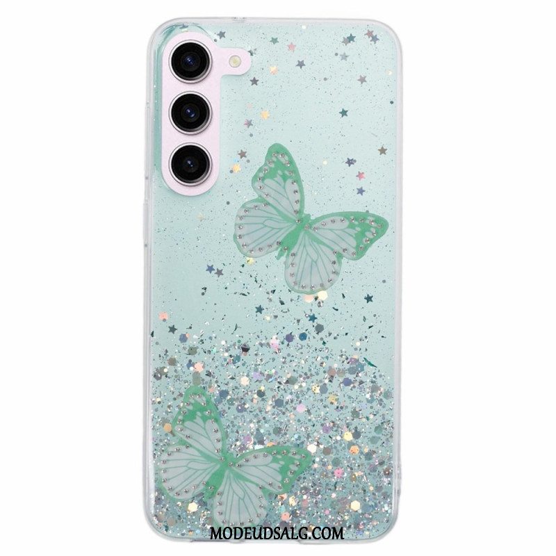 Cover Samsung Galaxy S24 5g Telefon Etui Glitter Sommerfugle