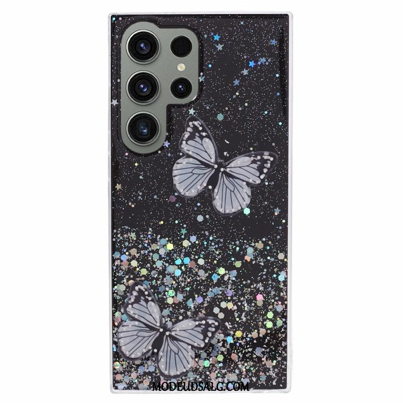 Cover Samsung Galaxy S24 Ultra 5g Glitter Med Sommerfugle