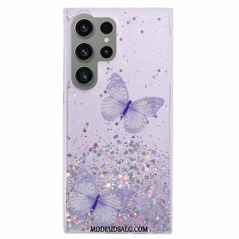 Cover Samsung Galaxy S24 Ultra 5g Glitter Med Sommerfugle