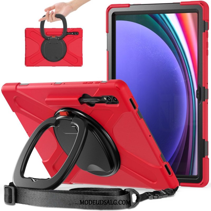 Cover Samsung Galaxy Tab S9 Telefon Etui Roterende Støtte Og Skulderrem