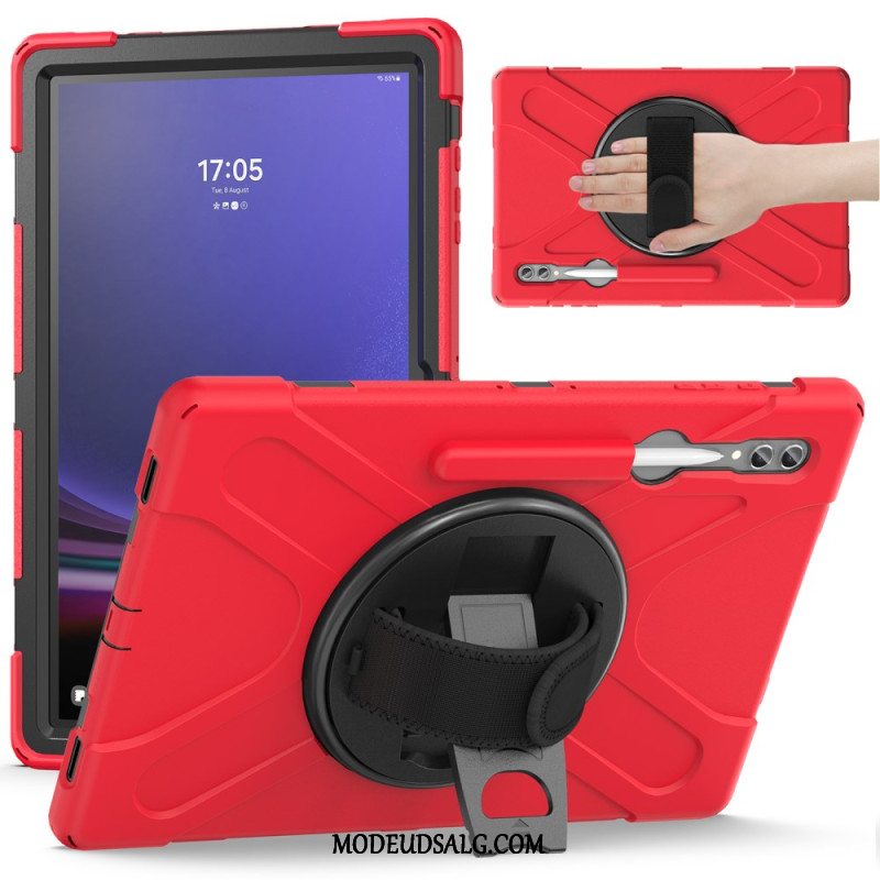 Cover Samsung Galaxy Tab S9 Ultra Tredobbelt Beskyttelsesstrop Og Støtte