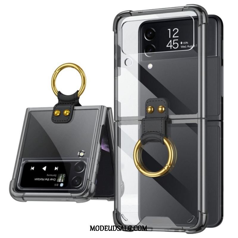 Cover Samsung Galaxy Z Flip 3 5G Flip Cover Gennemsigtig Ring-support Gkk