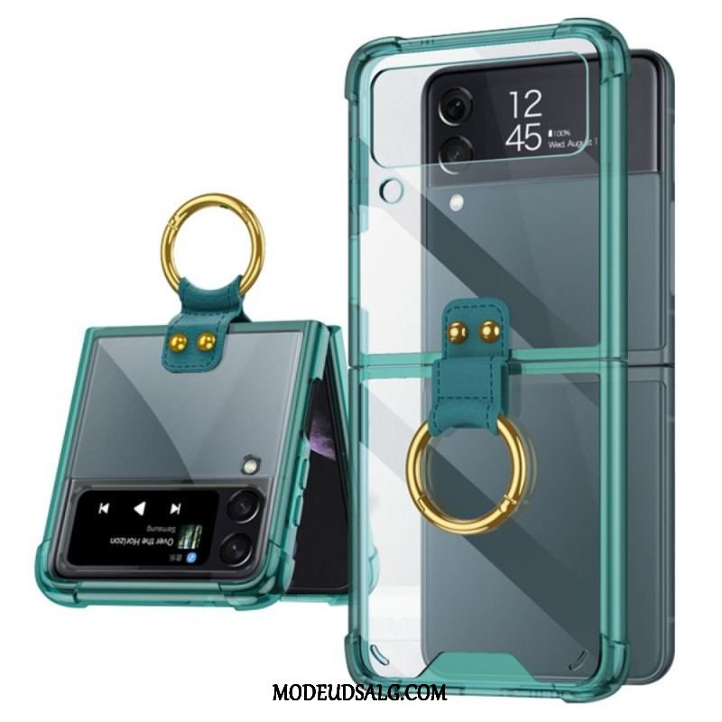 Cover Samsung Galaxy Z Flip 3 5G Flip Cover Gennemsigtig Ring-support Gkk