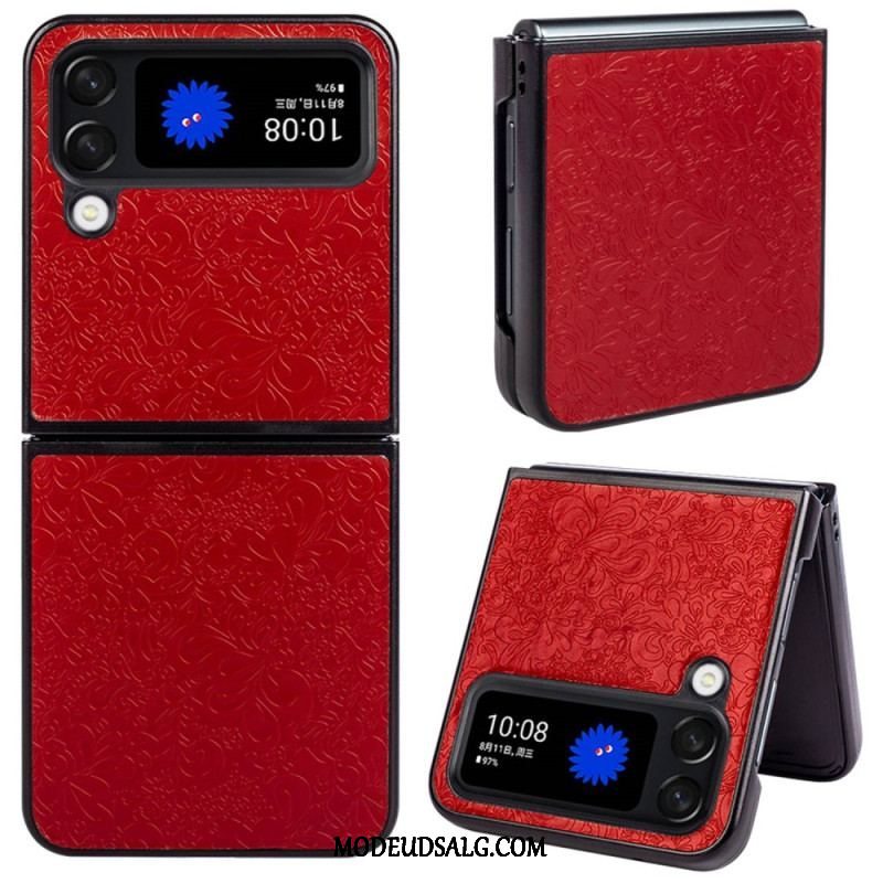 Cover Samsung Galaxy Z Flip 4 Flip Cover Barok Lædereffekt