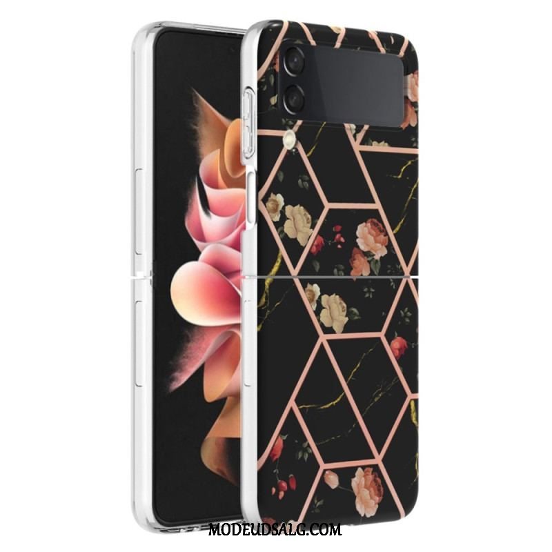 Cover Samsung Galaxy Z Flip 4 Flip Cover Blomster Marmor