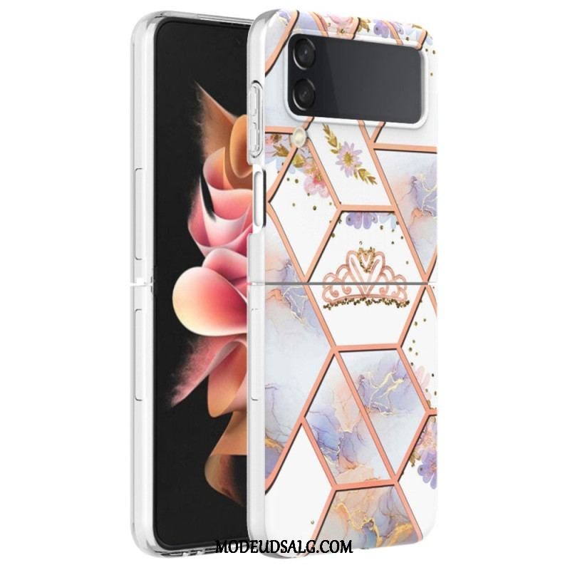 Cover Samsung Galaxy Z Flip 4 Flip Cover Blomster Marmor