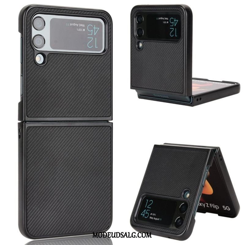 Cover Samsung Galaxy Z Flip 4 Flip Cover Carbon Fiber Tekstur I Lædereffekt