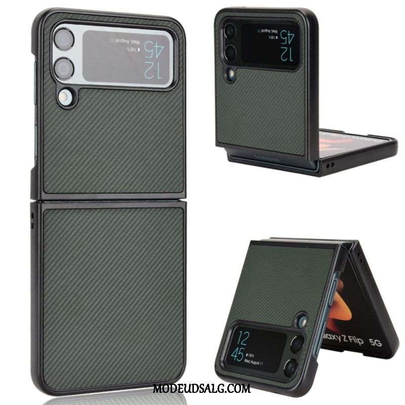 Cover Samsung Galaxy Z Flip 4 Flip Cover Carbon Fiber Tekstur I Lædereffekt