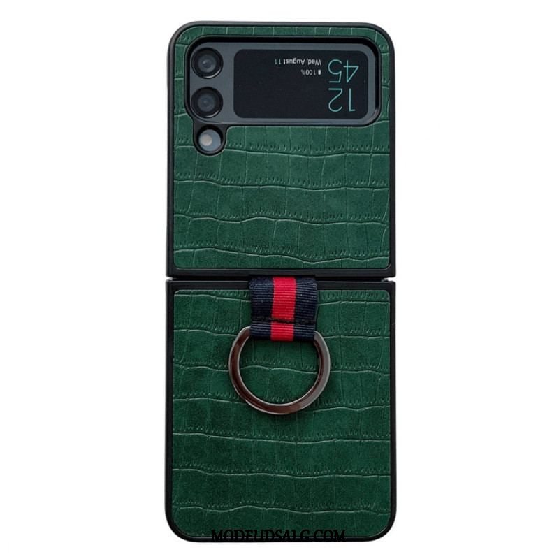 Cover Samsung Galaxy Z Flip 4 Flip Cover Croco Og Ring Design