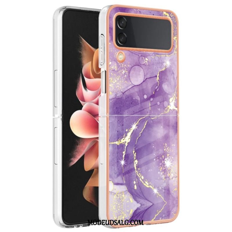 Cover Samsung Galaxy Z Flip 4 Flip Cover Farvet Marmor