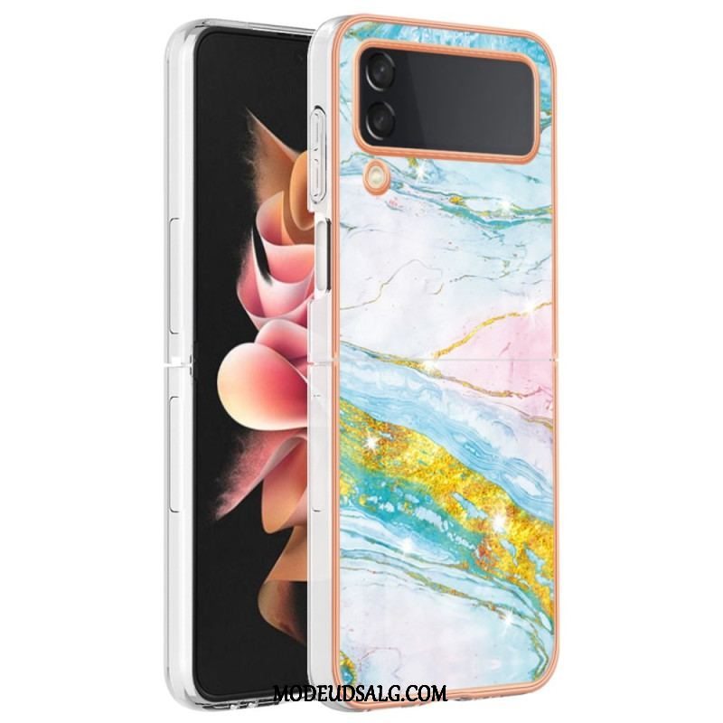 Cover Samsung Galaxy Z Flip 4 Flip Cover Farvet Marmor