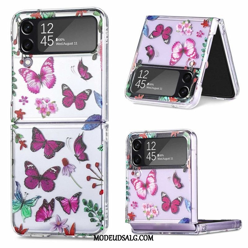 Cover Samsung Galaxy Z Flip 4 Flip Cover Flere Sommerfugle