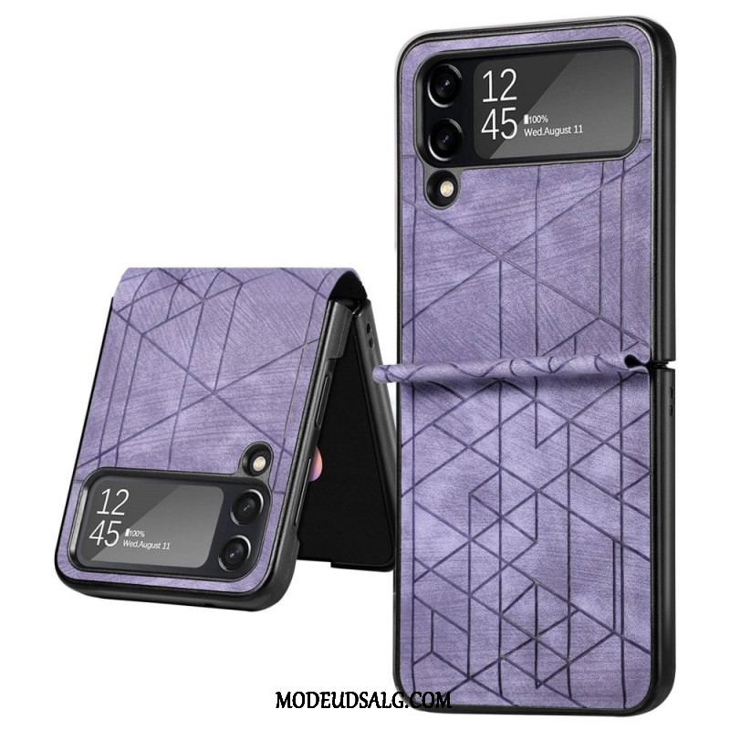 Cover Samsung Galaxy Z Flip 4 Flip Cover Geometriske Linier