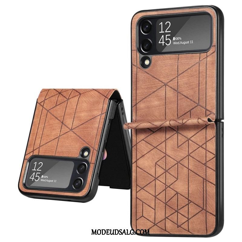 Cover Samsung Galaxy Z Flip 4 Flip Cover Geometriske Linier