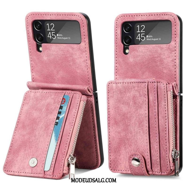 Cover Samsung Galaxy Z Flip 4 Flip Cover Kortholder / Møntpung