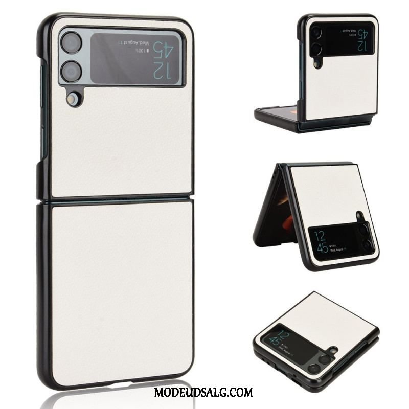 Cover Samsung Galaxy Z Flip 4 Flip Cover Litchi Læder Tekstur