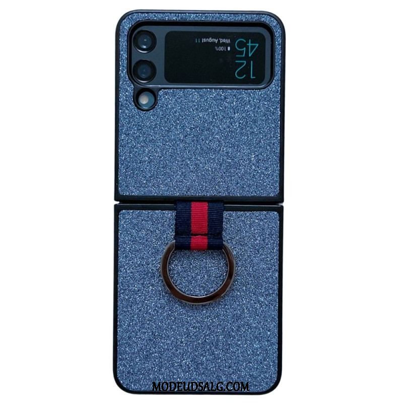 Cover Samsung Galaxy Z Flip 4 Flip Cover Pailletter Med Ring