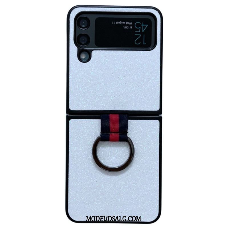 Cover Samsung Galaxy Z Flip 4 Flip Cover Pailletter Med Ring