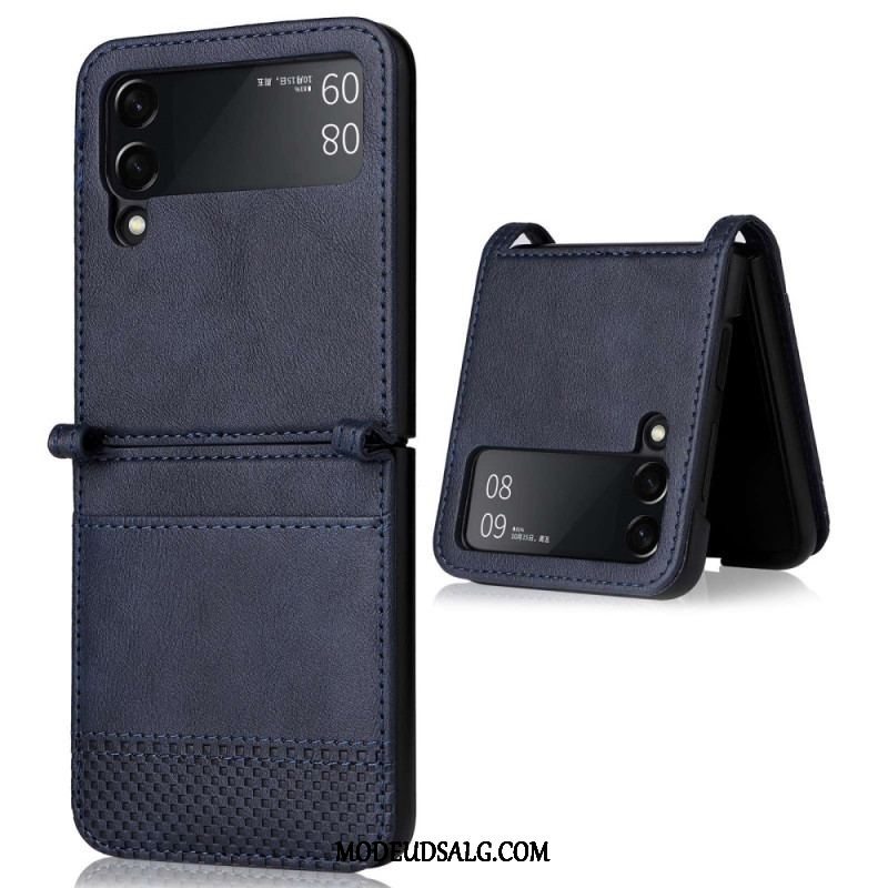 Cover Samsung Galaxy Z Flip 4 Flip Cover Vintage Kortholder I Læderstil