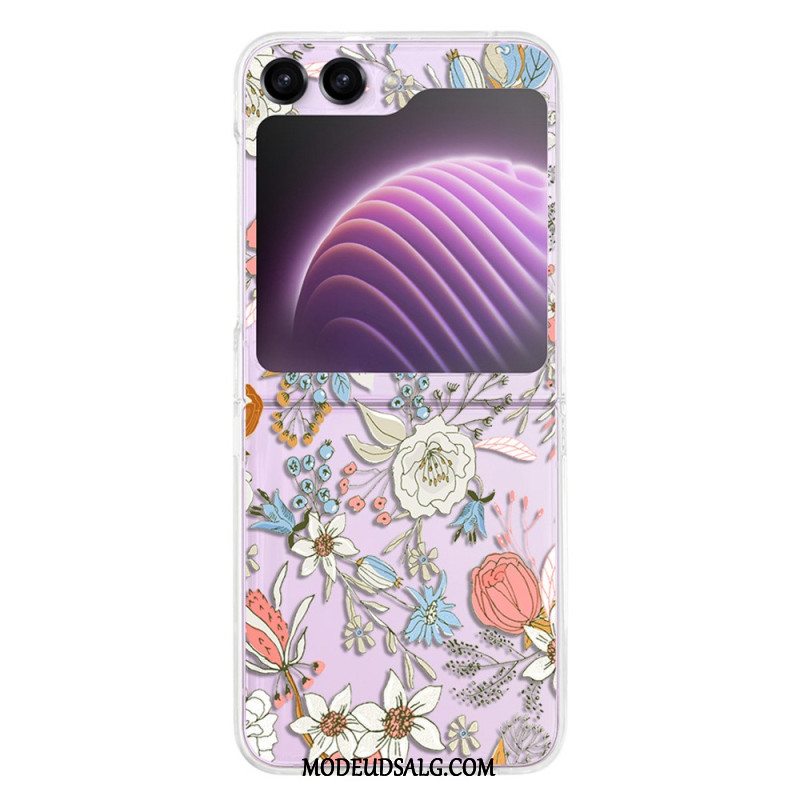 Cover Samsung Galaxy Z Flip 5 Gennemsigtige Blomster