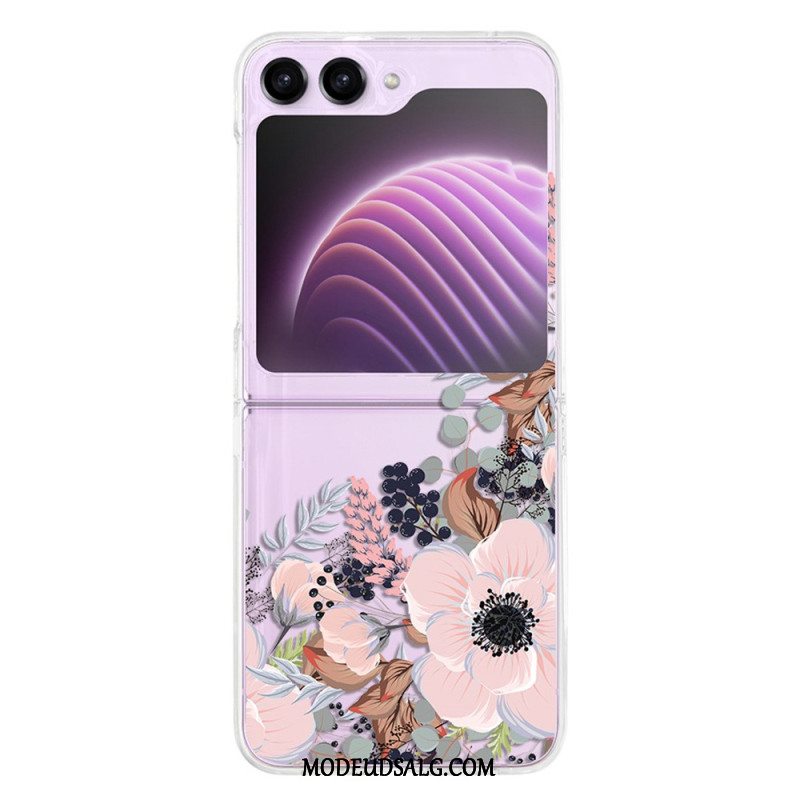 Cover Samsung Galaxy Z Flip 5 Gennemsigtige Blomster