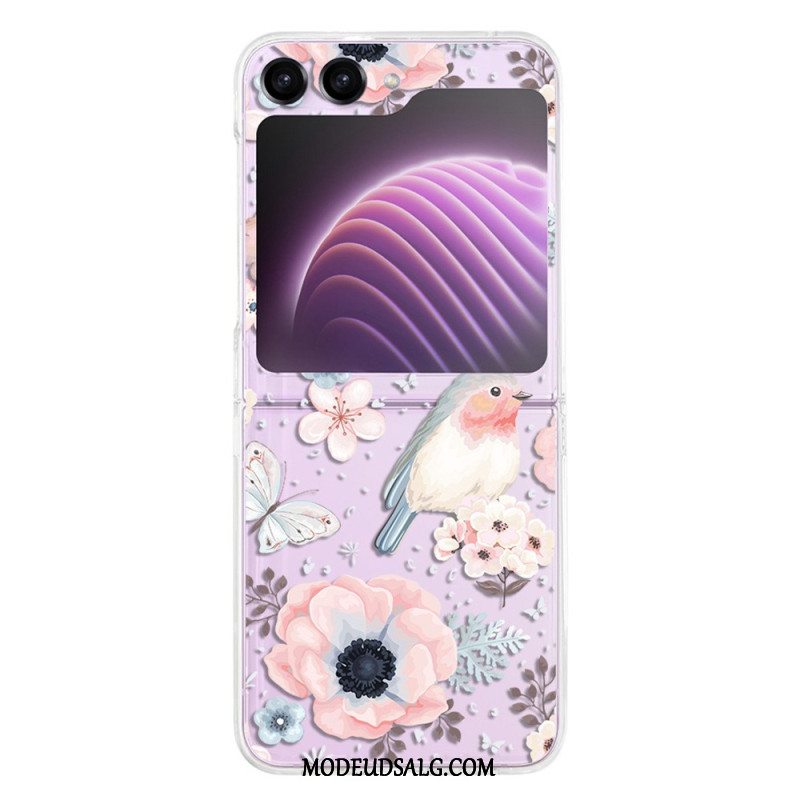 Cover Samsung Galaxy Z Flip 5 Gennemsigtige Blomster