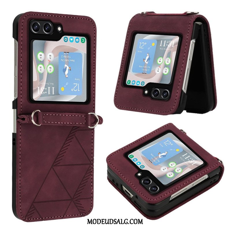 Cover Samsung Galaxy Z Flip 5 Kunstlædertrekanter