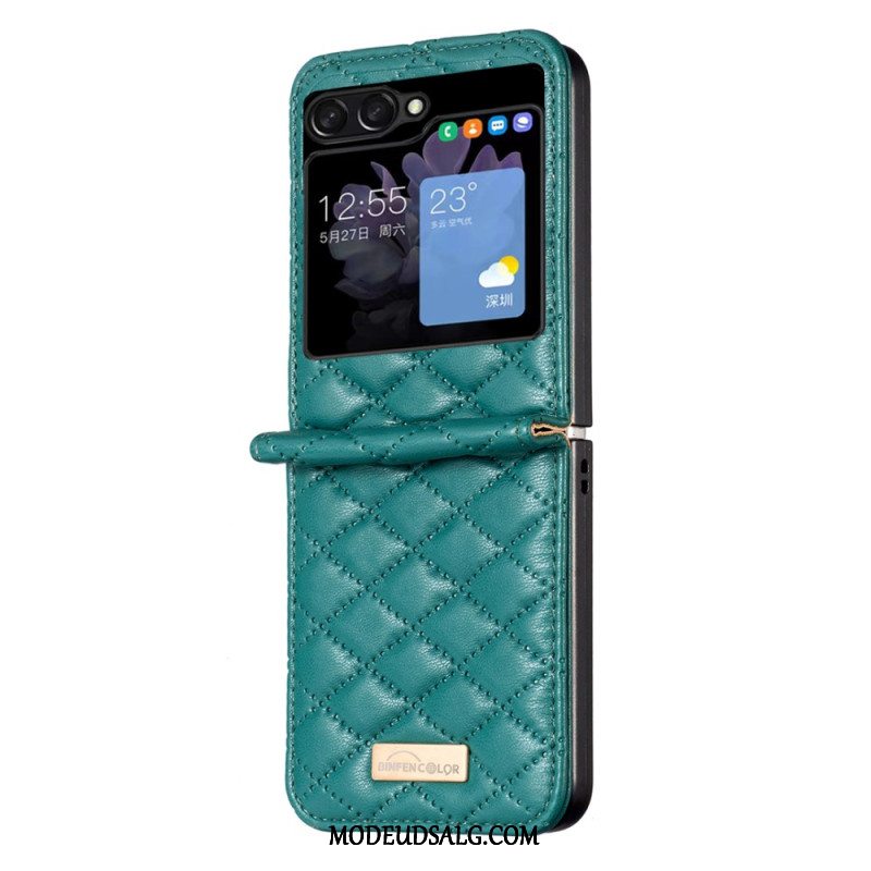 Cover Samsung Galaxy Z Flip 5 Quiltet Stil Binfen Farve