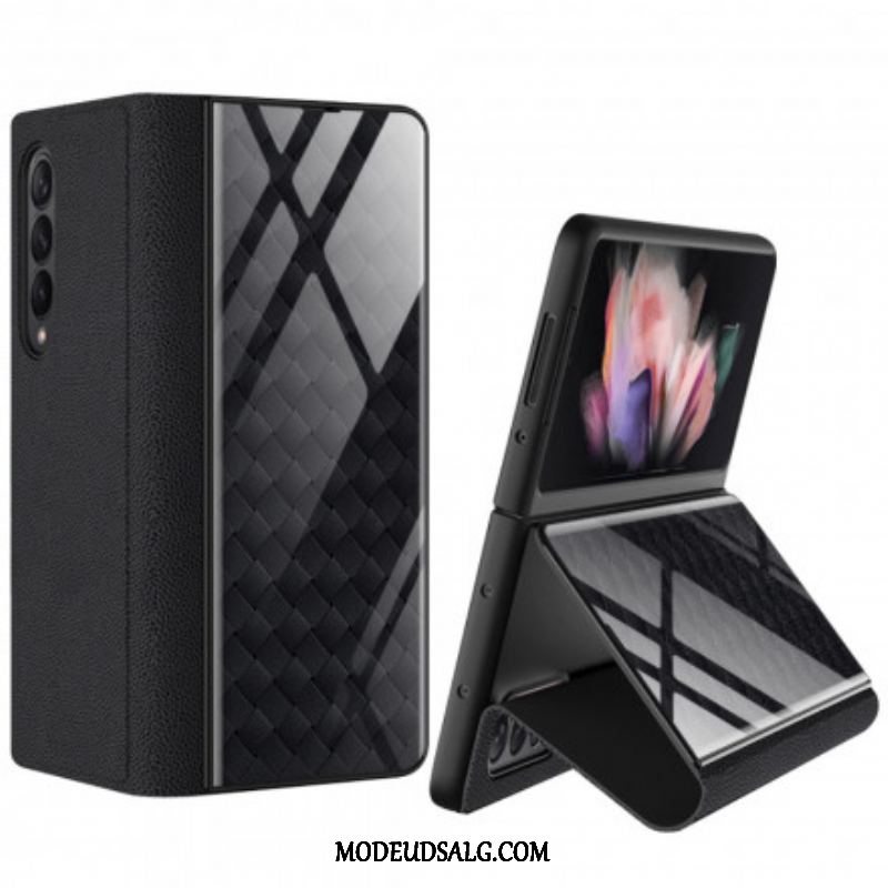 Cover Samsung Galaxy Z Fold 3 5G Flip Cover Gkk Vævning Af Hærdet Glas