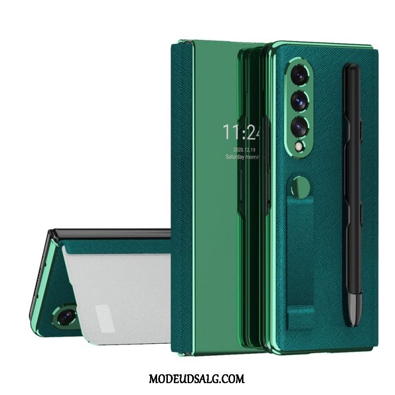 Cover Samsung Galaxy Z Fold 3 5G Flip Cover Spejlpenholder Og Rem