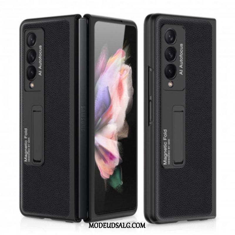 Cover Samsung Galaxy Z Fold 3 5G Gkk Support Litchi Læder