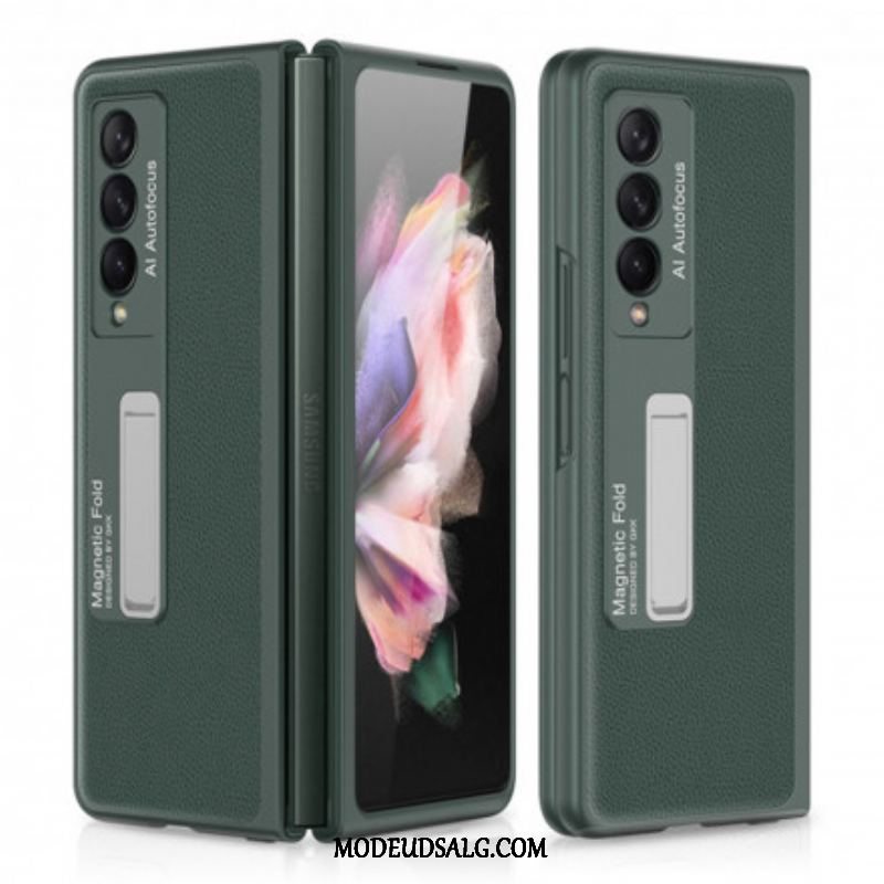 Cover Samsung Galaxy Z Fold 3 5G Gkk Support Litchi Læder