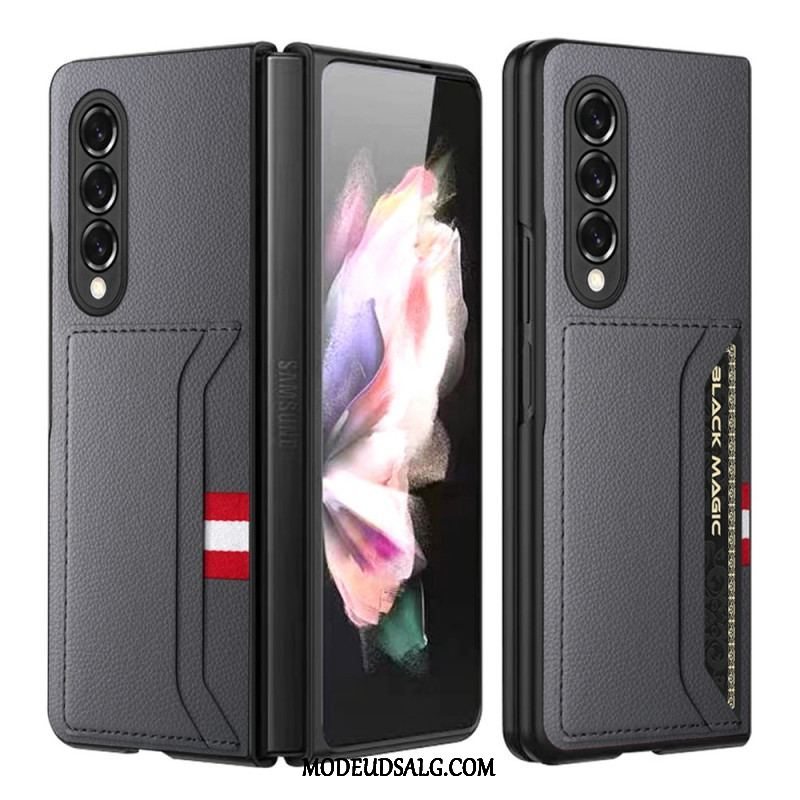 Cover Samsung Galaxy Z Fold 3 5G Litchi Læder Dobbelt Kortholder