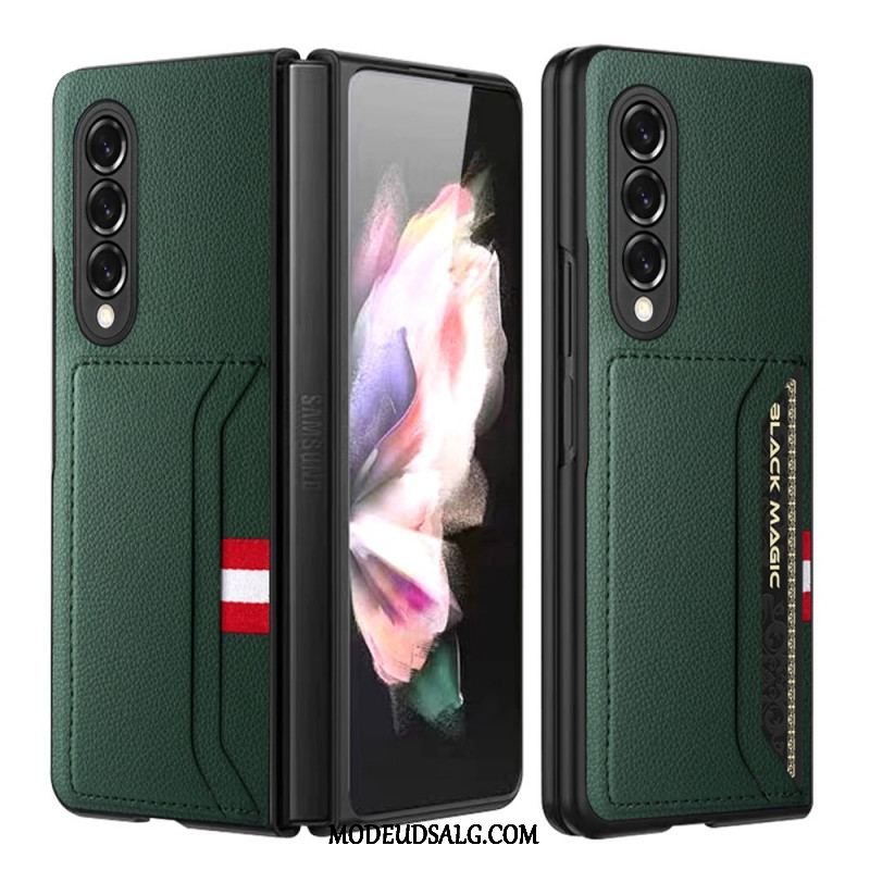 Cover Samsung Galaxy Z Fold 3 5G Litchi Læder Dobbelt Kortholder