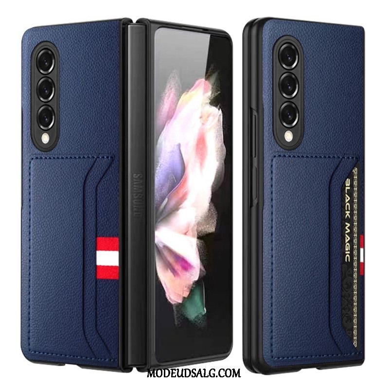 Cover Samsung Galaxy Z Fold 3 5G Litchi Læder Dobbelt Kortholder