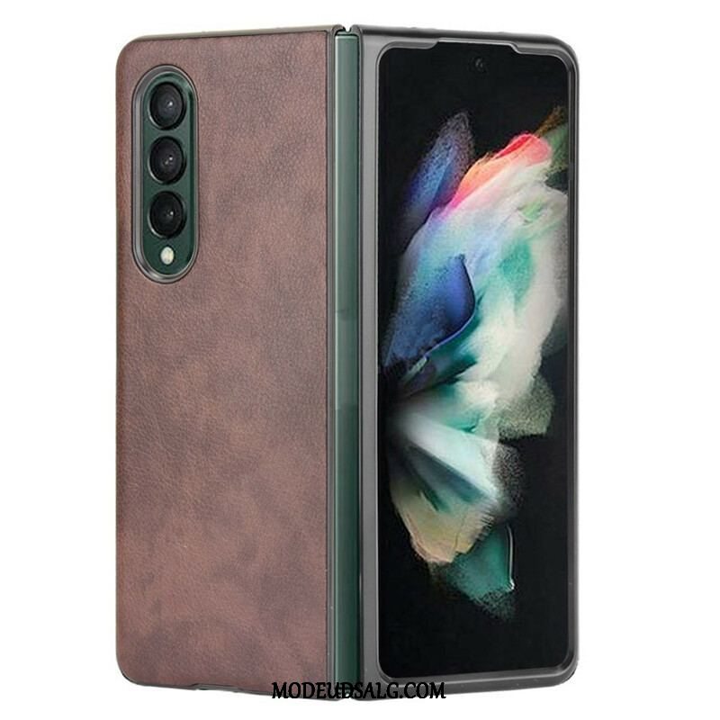 Cover Samsung Galaxy Z Fold 3 5G Litchi Læder Effekt