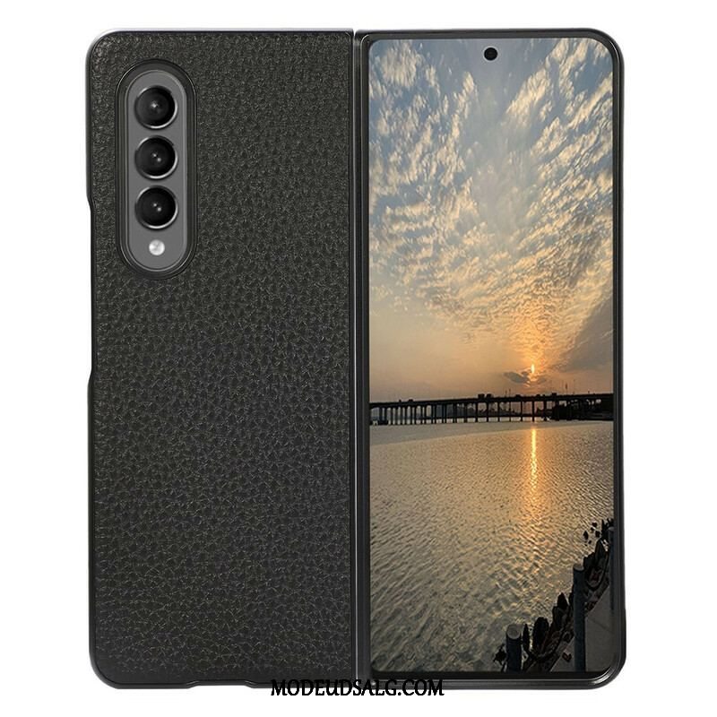 Cover Samsung Galaxy Z Fold 3 5G Ægte Litchi Læder