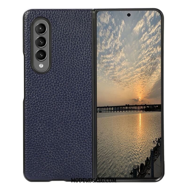 Cover Samsung Galaxy Z Fold 3 5G Ægte Litchi Læder