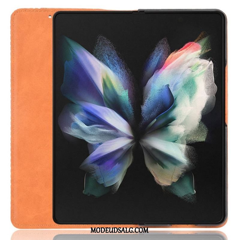 Cover Samsung Galaxy Z Fold 4 Flip Cover Retro Pen Opbevaring