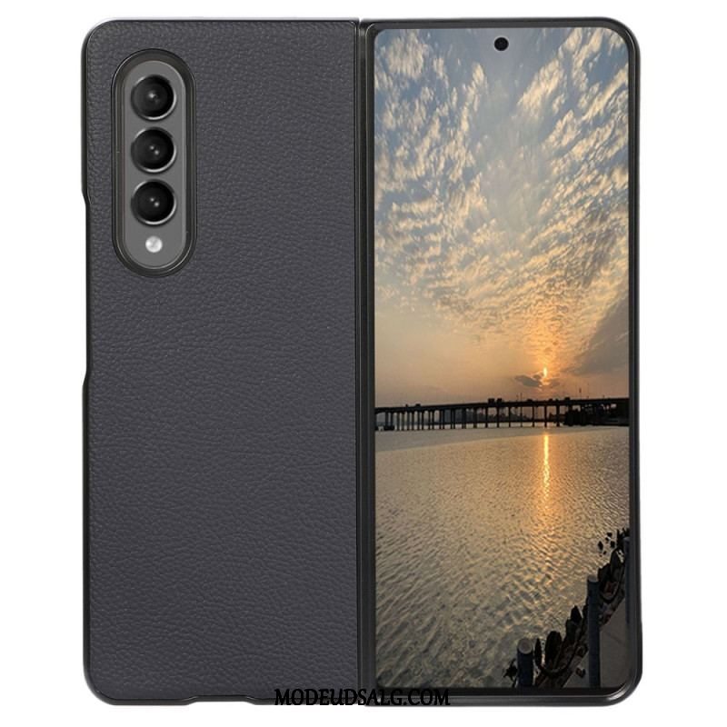 Cover Samsung Galaxy Z Fold 4 Imiteret Læder Litchi Retroeffekt