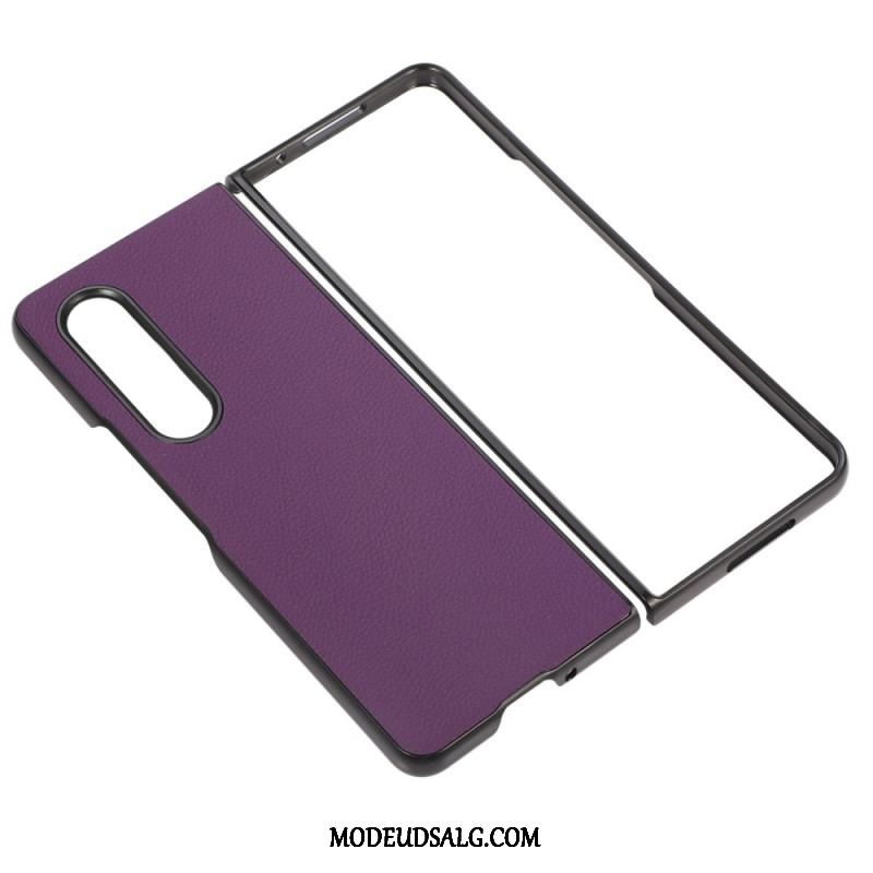 Cover Samsung Galaxy Z Fold 4 Imiteret Læder Litchi Retroeffekt