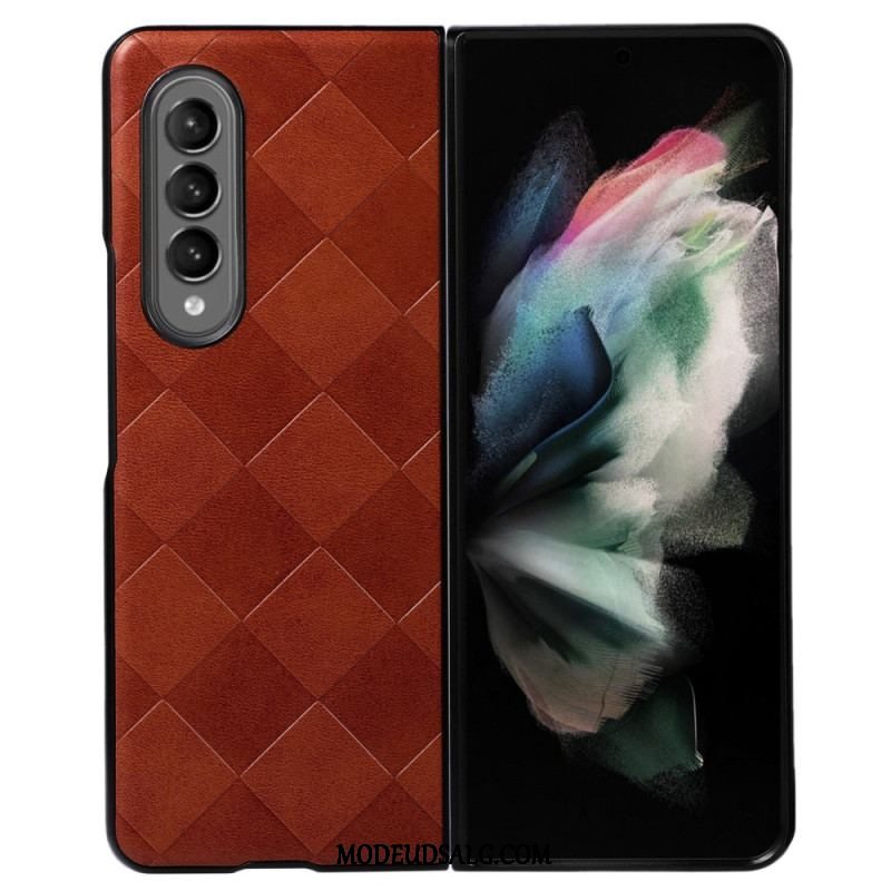 Cover Samsung Galaxy Z Fold 4 Imiteret Læder Ternet Mønster